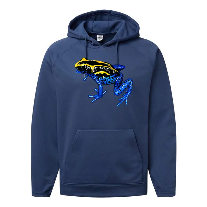 Wildlife - Yellow And Blue Frog Performance Fleece Hoodie