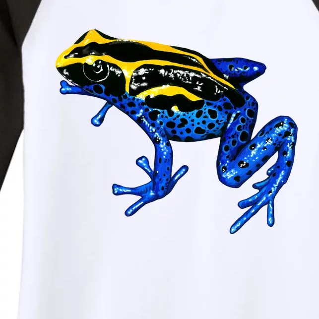 Wildlife - Yellow And Blue Frog Women's Tri-Blend 3/4-Sleeve Raglan Shirt