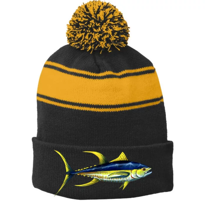 Wildlife - Yellowfin Tuna Stripe Pom Pom Beanie