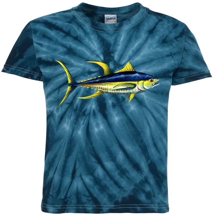 Wildlife - Yellowfin Tuna Kids Tie-Dye T-Shirt