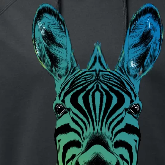 Wildlife - Zebra Head Abstract Performance Fleece Hoodie