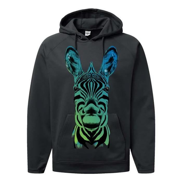 Wildlife - Zebra Head Abstract Performance Fleece Hoodie