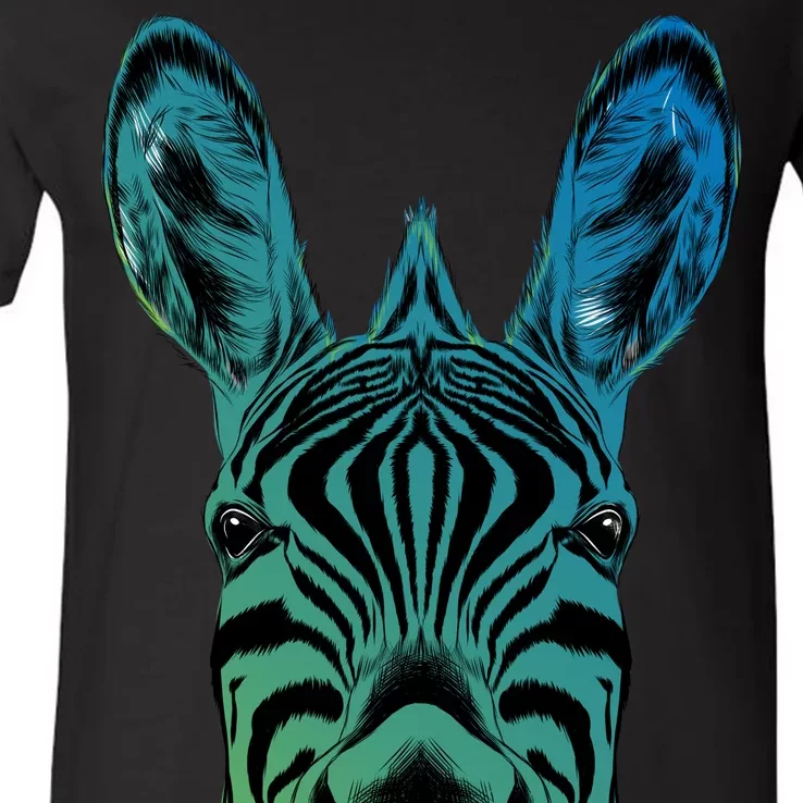 Wildlife - Zebra Head Abstract V-Neck T-Shirt