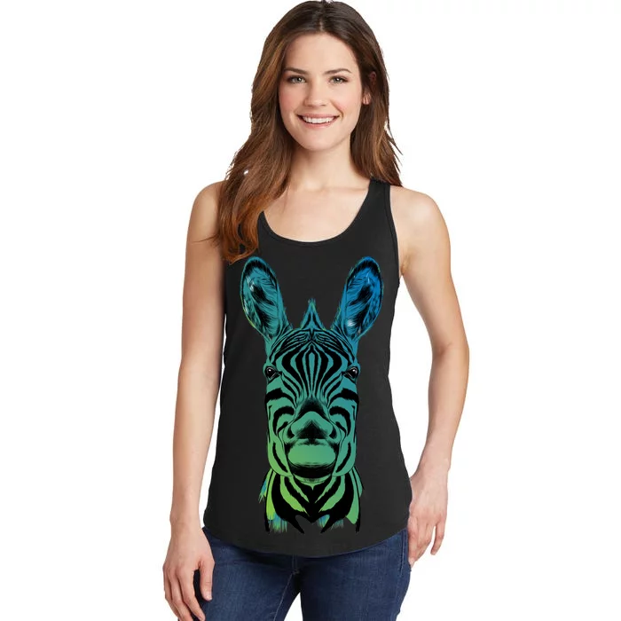 Wildlife - Zebra Head Abstract Ladies Essential Tank