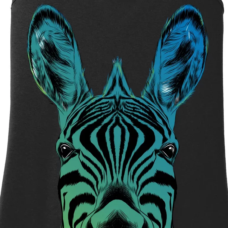 Wildlife - Zebra Head Abstract Ladies Essential Tank