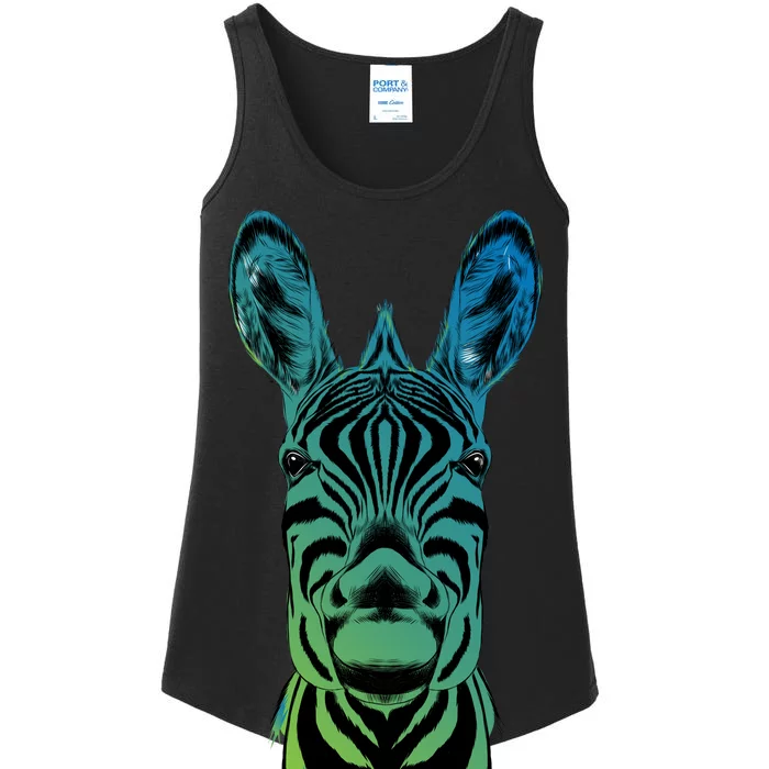 Wildlife - Zebra Head Abstract Ladies Essential Tank