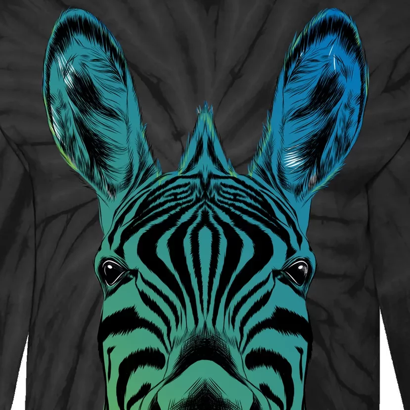 Wildlife - Zebra Head Abstract Tie-Dye Long Sleeve Shirt