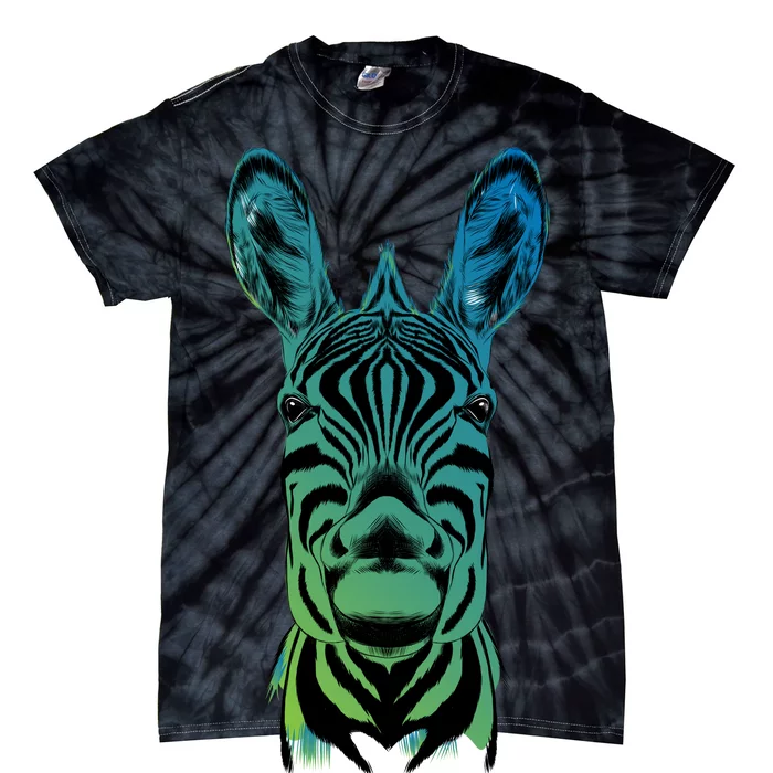 Wildlife - Zebra Head Abstract Tie-Dye T-Shirt