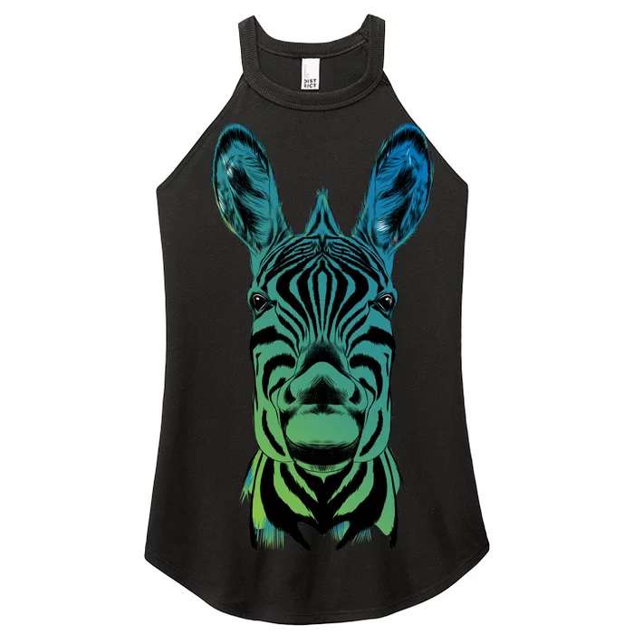 Wildlife - Zebra Head Abstract Women’s Perfect Tri Rocker Tank