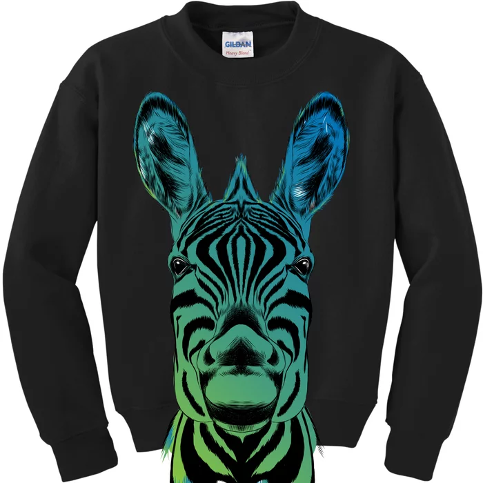 Wildlife - Zebra Head Abstract Kids Sweatshirt