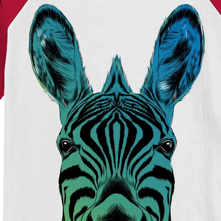 Wildlife - Zebra Head Abstract Kids Colorblock Raglan Jersey