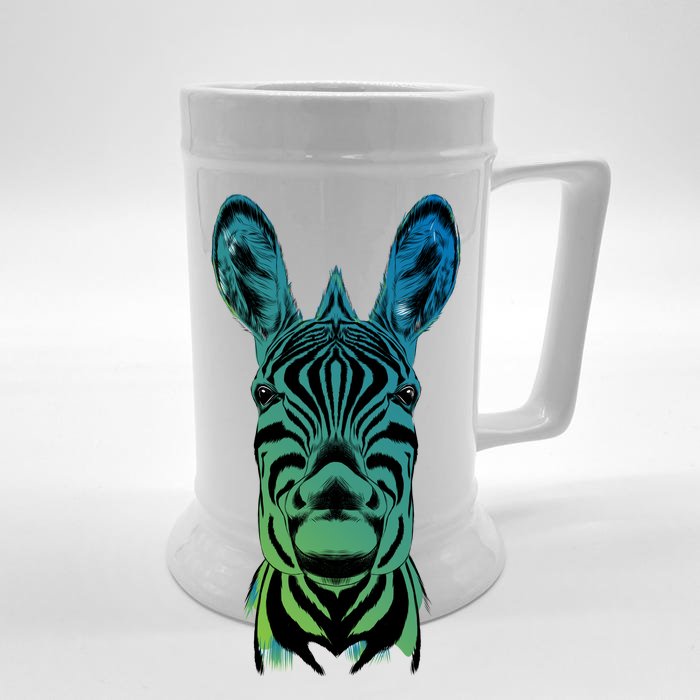 Wildlife - Zebra Head Abstract Front & Back Beer Stein