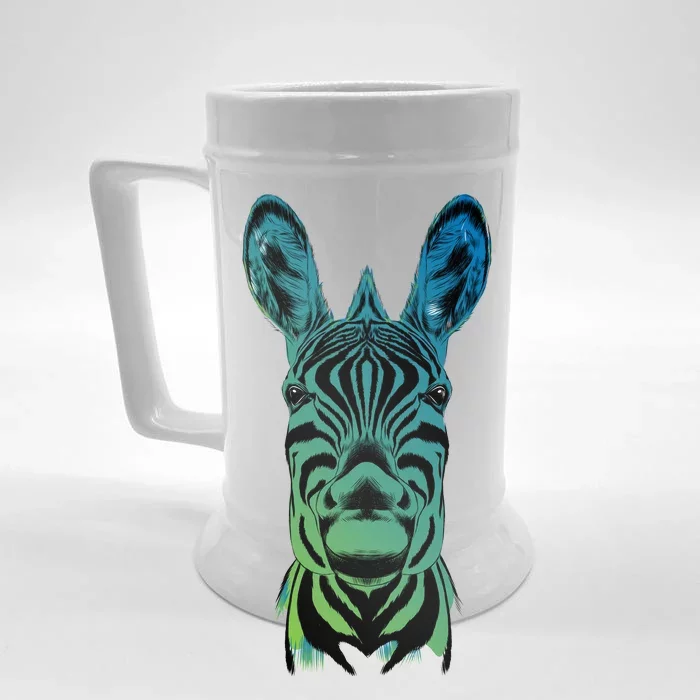 Wildlife - Zebra Head Abstract Front & Back Beer Stein