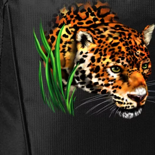 Wildlife Big Face Jaguar In Grass Portrait City Backpack