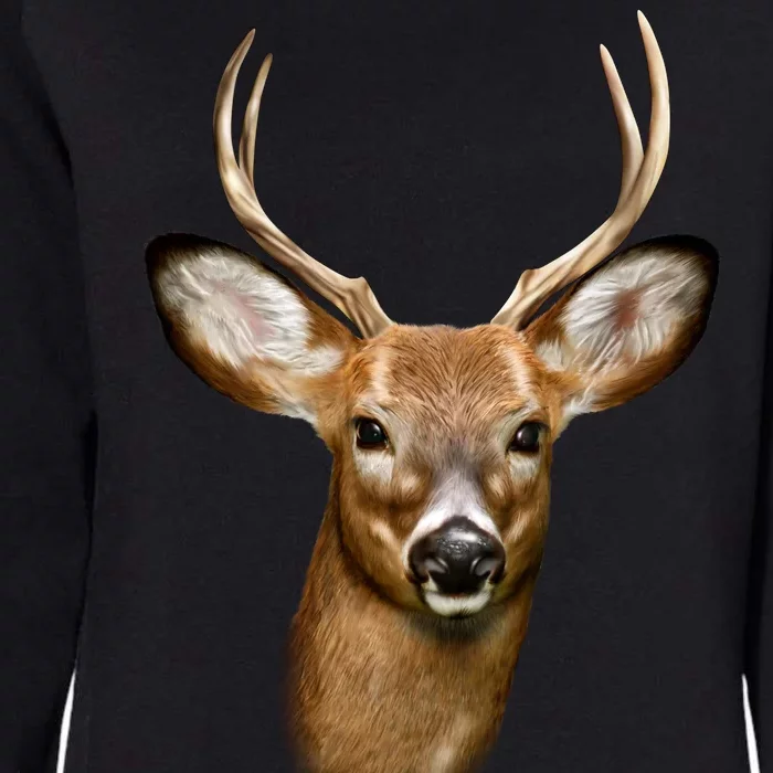 Wildlife Big Face Young Buck Deer Portrait Womens California Wash Sweatshirt