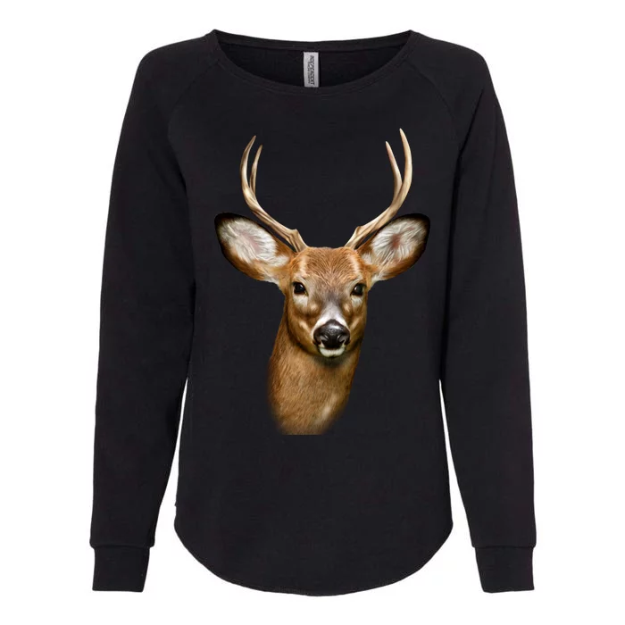 Wildlife Big Face Young Buck Deer Portrait Womens California Wash Sweatshirt