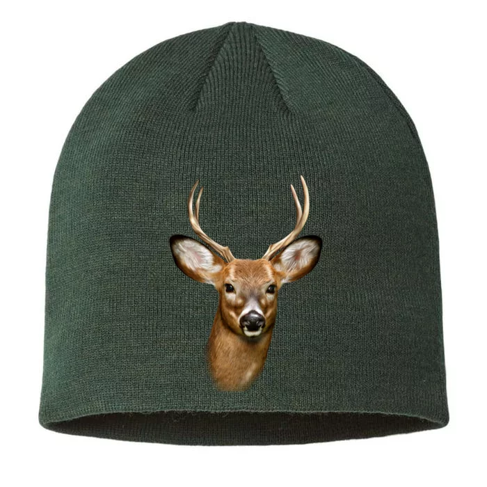 Wildlife Big Face Young Buck Deer Portrait 8 1/2in Sustainable Knit Beanie