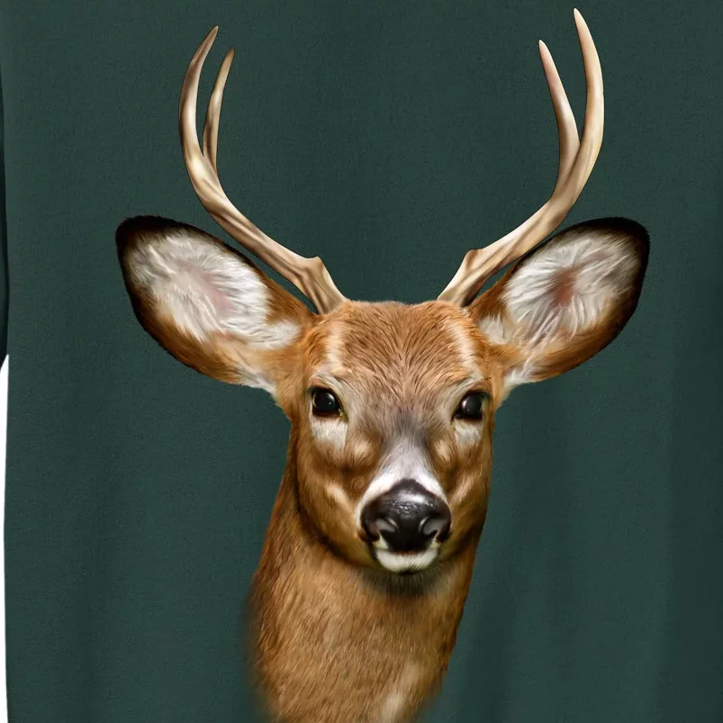 Wildlife Big Face Young Buck Deer Portrait Tall Sweatshirt