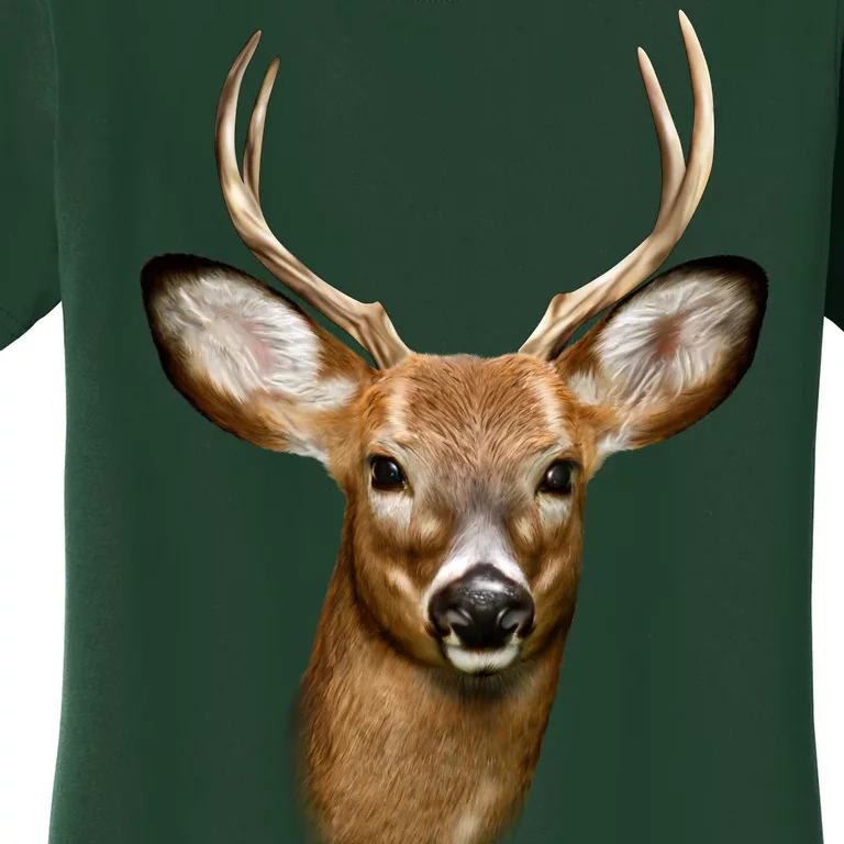 Wildlife Big Face Young Buck Deer Portrait Women's T-Shirt