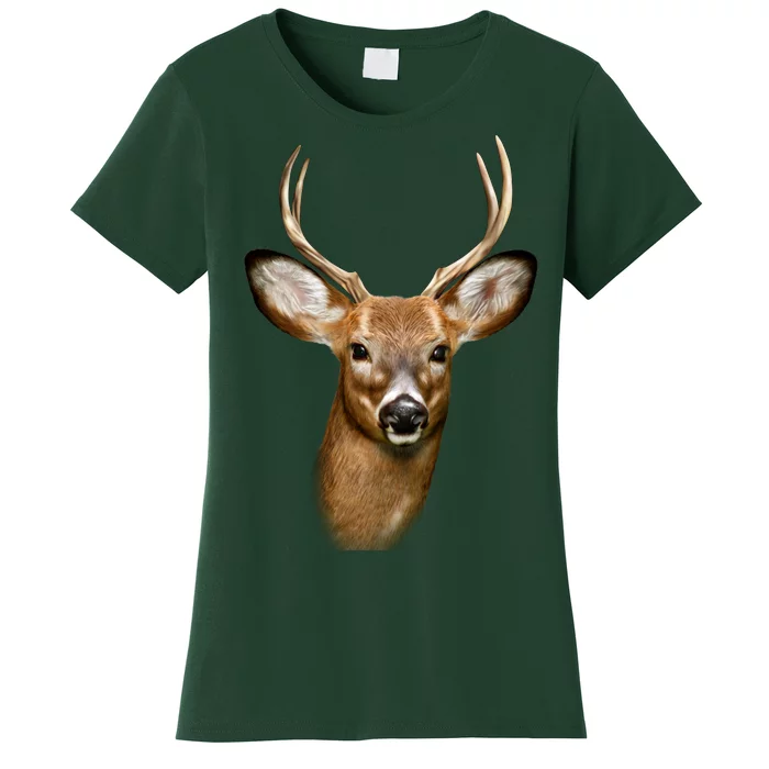 Wildlife Big Face Young Buck Deer Portrait Women's T-Shirt