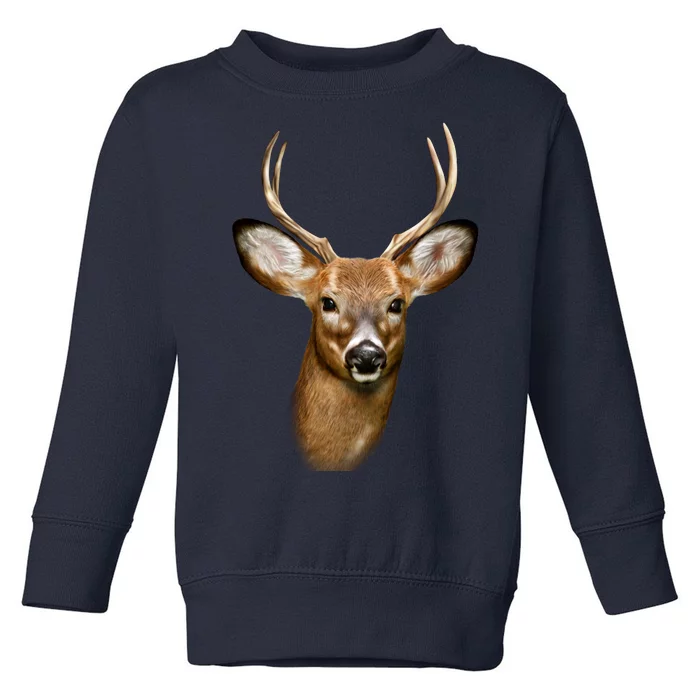 Wildlife Big Face Young Buck Deer Portrait Toddler Sweatshirt