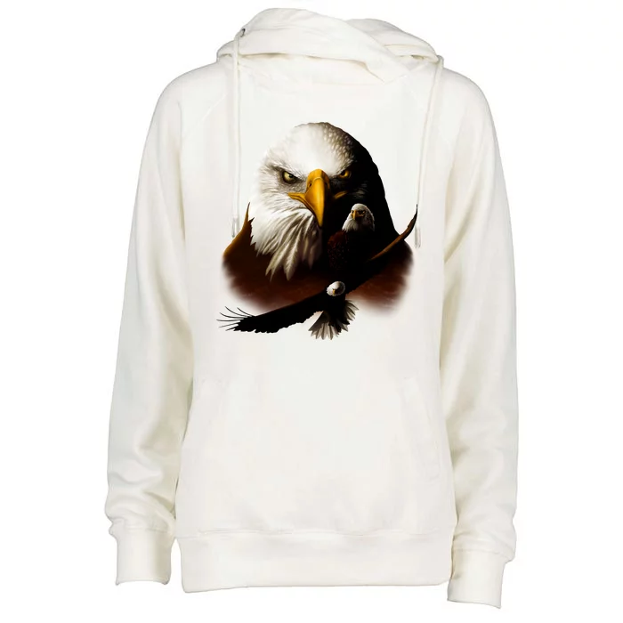 Wildlife Chopper Eagle Womens Funnel Neck Pullover Hood