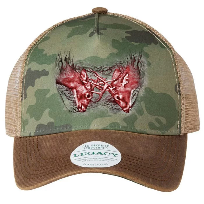 Wildlife Deer Fighting Bucks Legacy Tie Dye Trucker Hat