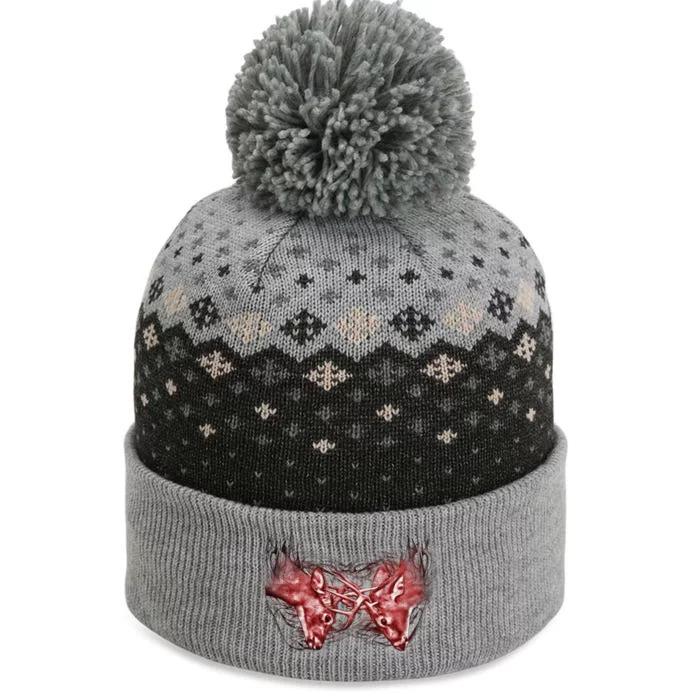 Wildlife Deer Fighting Bucks The Baniff Cuffed Pom Beanie