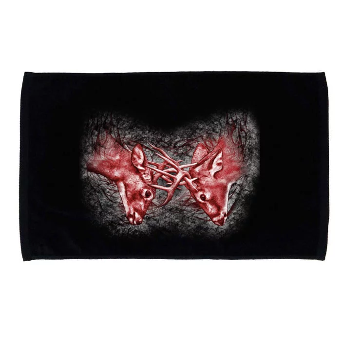 Wildlife Deer Fighting Bucks Microfiber Hand Towel