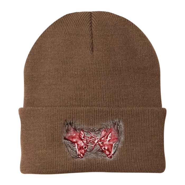 Wildlife Deer Fighting Bucks Knit Cap Winter Beanie