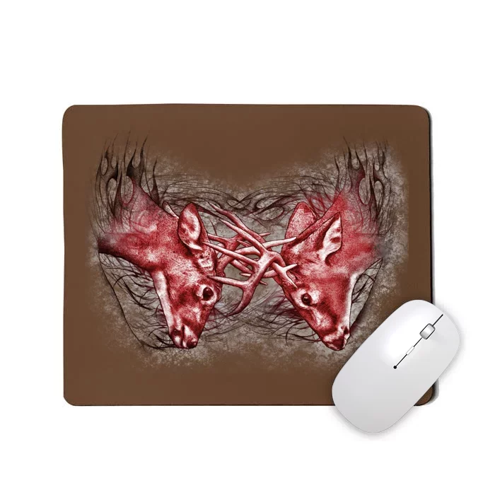 Wildlife Deer Fighting Bucks Mousepad