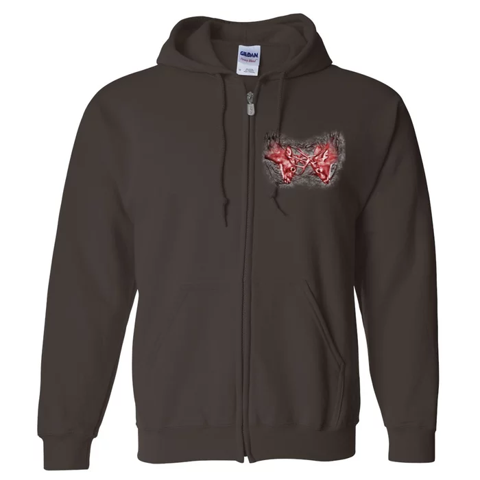 Wildlife Deer Fighting Bucks Full Zip Hoodie