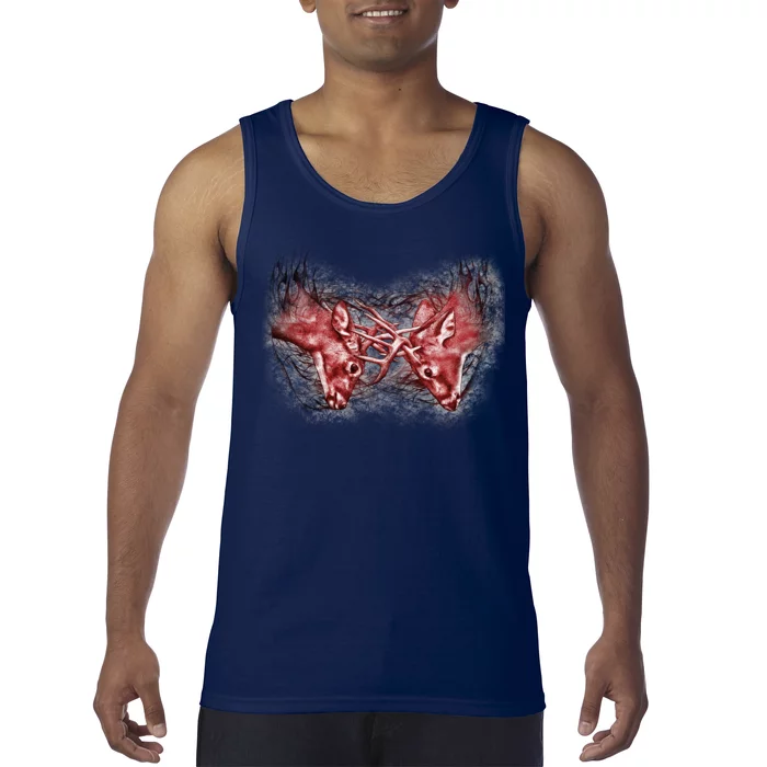 Wildlife Deer Fighting Bucks Tank Top