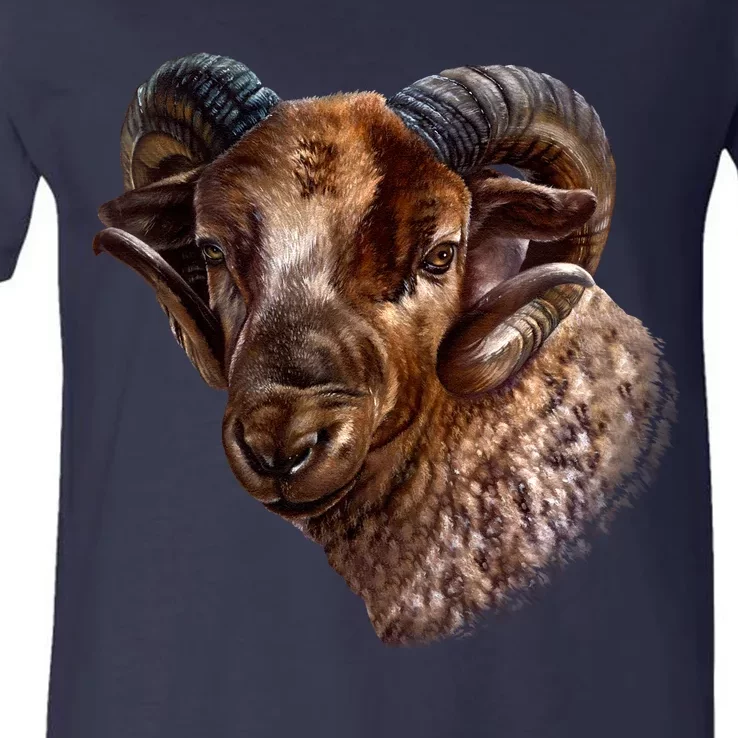 Wildlife Ram Stare V-Neck T-Shirt