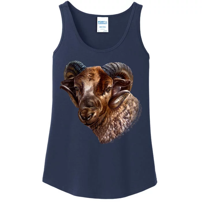 Wildlife Ram Stare Ladies Essential Tank