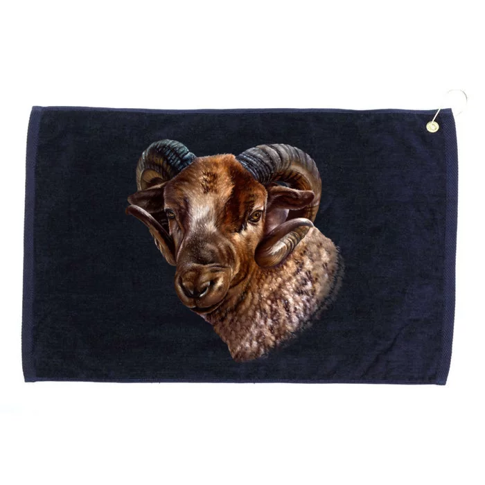 Wildlife Ram Stare Grommeted Golf Towel