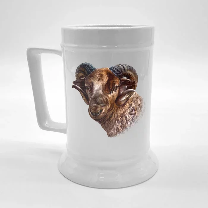 Wildlife Ram Stare Front & Back Beer Stein