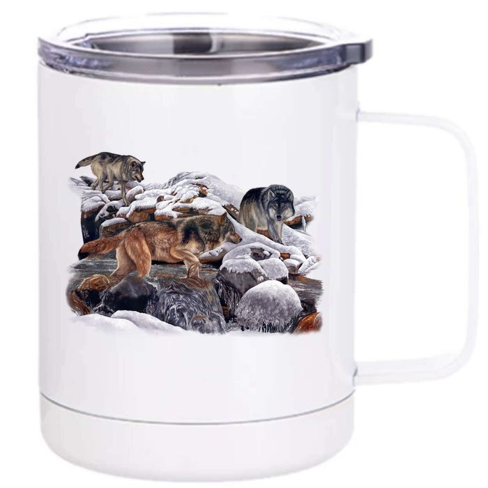 Wildlife Wolf Creek Front & Back 12oz Stainless Steel Tumbler Cup