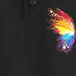 Wildly Painted Rainbow Butterfly Dry Zone Grid Performance Polo