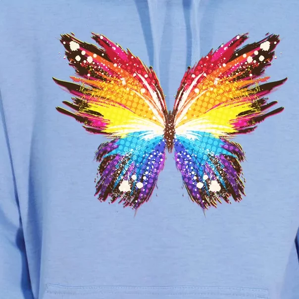 Wildly Painted Rainbow Butterfly Unisex Surf Hoodie