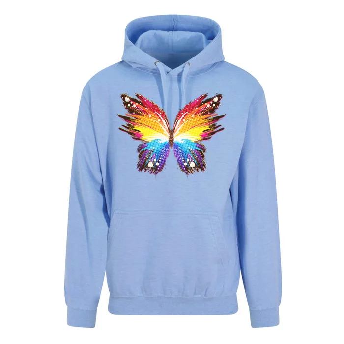 Wildly Painted Rainbow Butterfly Unisex Surf Hoodie