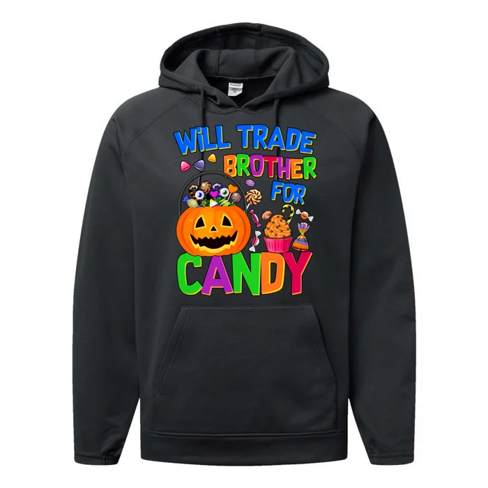 Will Trade Brother For Candy Funny Halloween Performance Fleece Hoodie