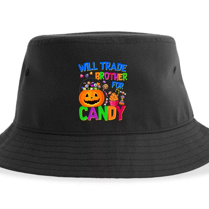 Will Trade Brother For Candy Funny Halloween Sustainable Bucket Hat