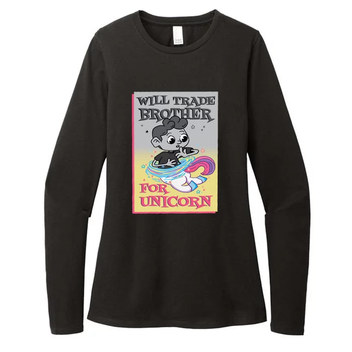 Will Trade Brother For Unicorn Womens CVC Long Sleeve Shirt