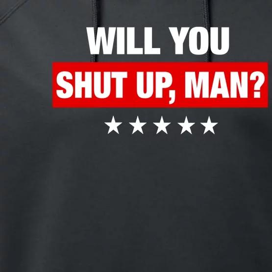 Will You Shut Up Man? Biden Quote Presidential Debate Performance Fleece Hoodie