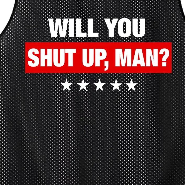 Will You Shut Up Man? Biden Quote Presidential Debate Mesh Reversible Basketball Jersey Tank