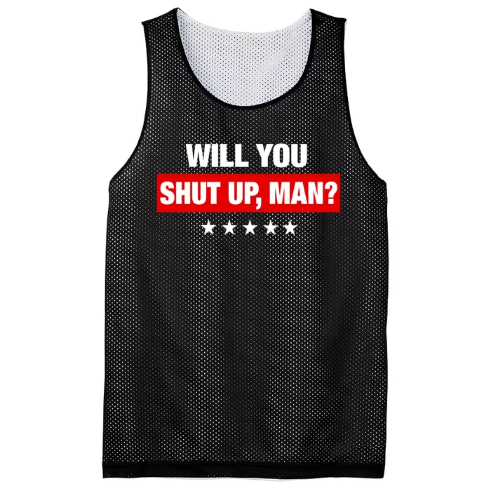 Will You Shut Up Man? Biden Quote Presidential Debate Mesh Reversible Basketball Jersey Tank