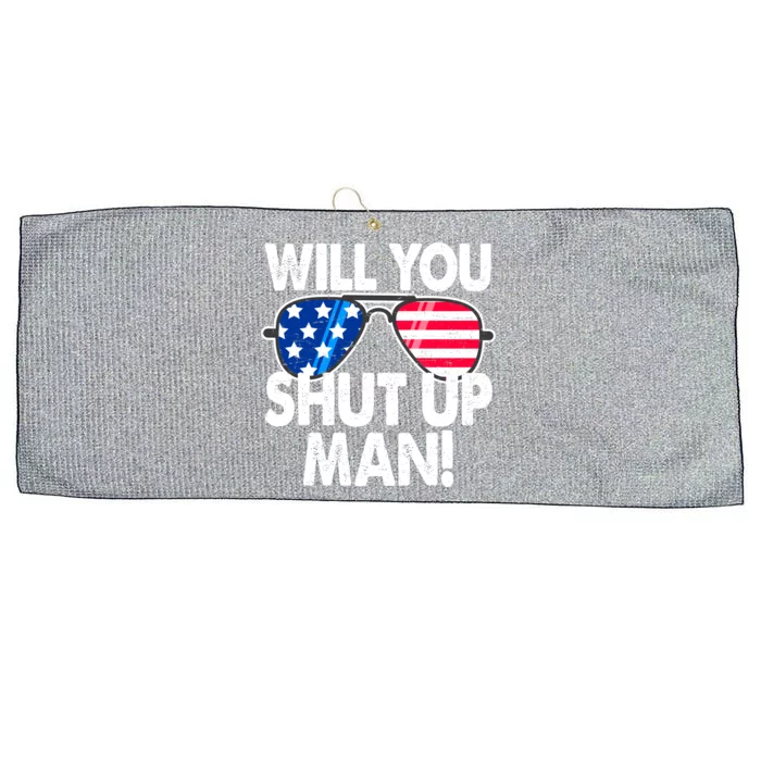 Will You Shut Up Man Biden Vs Trump Flag Sunglasses Large Microfiber Waffle Golf Towel