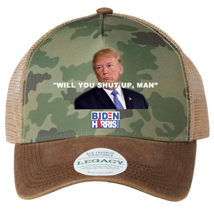 Will You Shut Up Man? Funny Anti Trump Legacy Tie Dye Trucker Hat