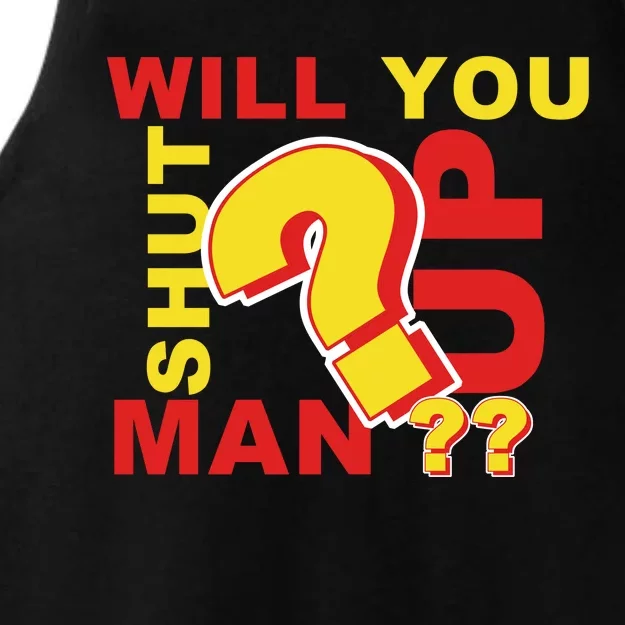 Will You Shut Up Man? Political Humor Ladies Tri-Blend Wicking Tank